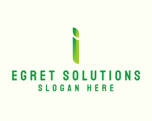 Green Firm Letter I logo design