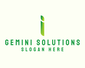 Green Firm Letter I logo design