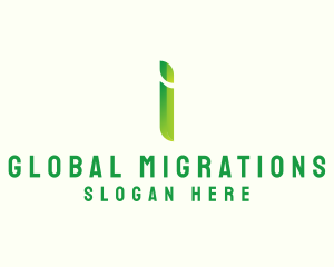 Green Firm Letter I logo design