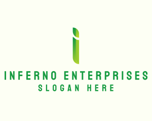 Green Firm Letter I logo design