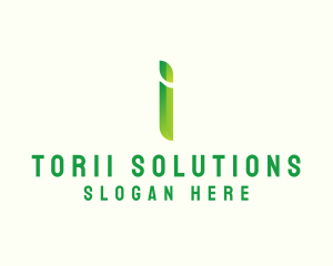 Green Firm Letter I logo design