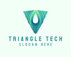 Triangle - Gradient Triangle Droplet logo design