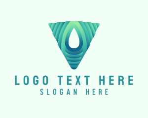 Triangular - Gradient Triangle Droplet logo design