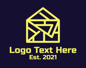 Envelope - Yellow Mail Monoline logo design