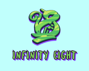 Eight - Green Graffiti Art Number 8 logo design