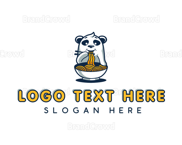 Restaurant Noodle Bear Logo