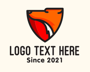 Dog - Orange Fox Shield logo design