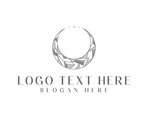 Gemstone - Crystal Star Moon logo design