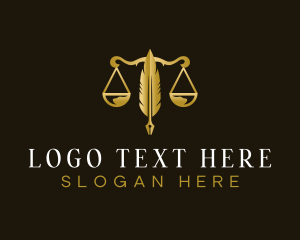 Lawyer - Quill Justice Scale Pen logo design