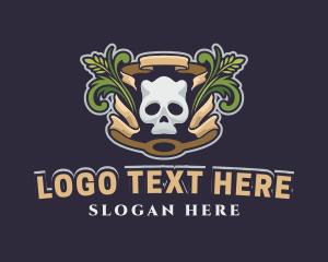 Gaming - Ornamental Wreath Skull Gaming logo design