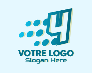 Modern Tech Number 4 Logo