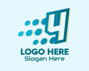 Download - Modern Tech Number 4 logo design