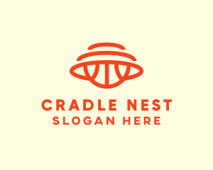 Orange Hoops Basketball logo design