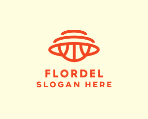 Orange Hoops Basketball logo design