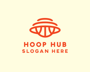 Orange Hoops Basketball logo design