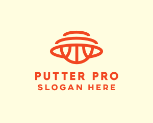 Orange Hoops Basketball logo design