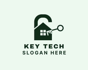 House Lock Key logo design