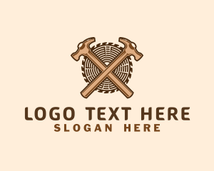 Log - Hammer Saw Lumber logo design