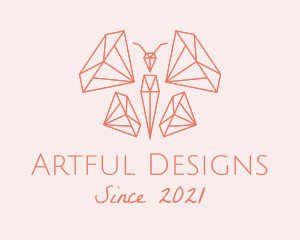 Butterfly Diamond Gem logo design