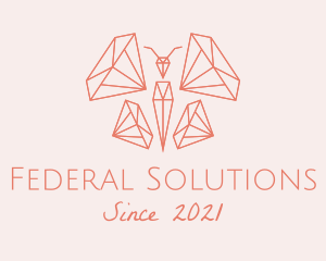 Butterfly Diamond Gem logo design