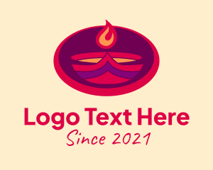 Camp Fire - Blazing Flame Torch logo design