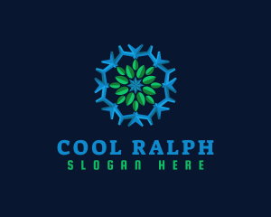 Snowflake Leaf Cooling logo design