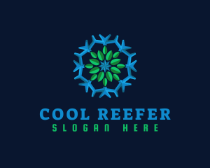 Snowflake Leaf Cooling logo design