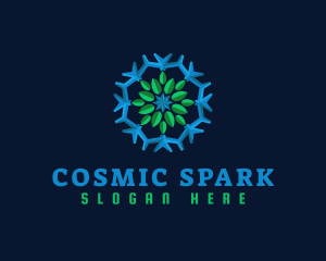 Snowflake Leaf Cooling logo design