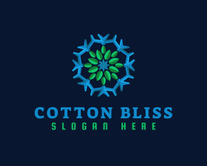 Snowflake Leaf Cooling logo design