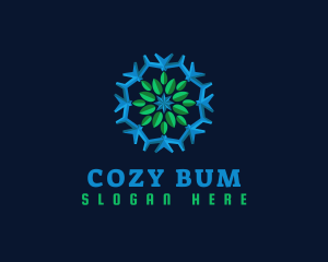 Snowflake Leaf Cooling logo design