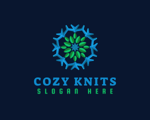 Snowflake Leaf Cooling logo design