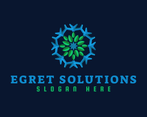 Snowflake Leaf Cooling logo design