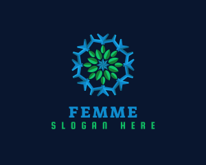 Snowflake Leaf Cooling logo design