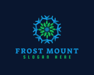 Snowflake Leaf Cooling logo design