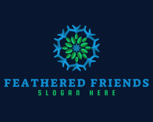 Snowflake Leaf Cooling logo design