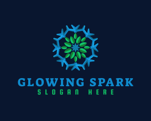 Snowflake Leaf Cooling logo design