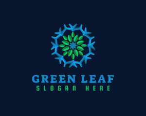 Leaf - Snowflake Leaf Cooling logo design