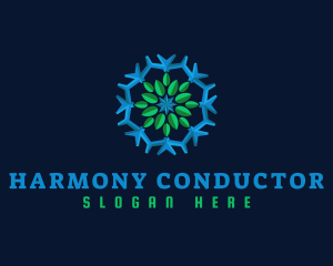 Snowflake Leaf Cooling logo design