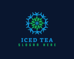 Snowflake Leaf Cooling logo design