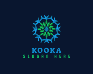 Snowflake Leaf Cooling logo design