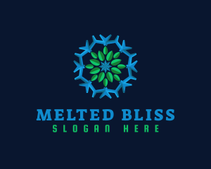 Snowflake Leaf Cooling logo design