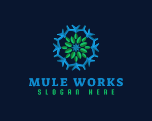 Snowflake Leaf Cooling logo design