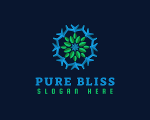 Snowflake Leaf Cooling logo design