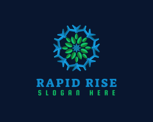 Snowflake Leaf Cooling logo design