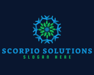 Snowflake Leaf Cooling logo design