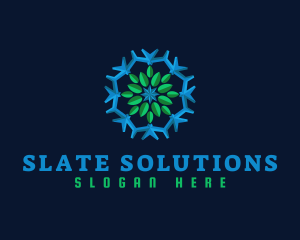 Snowflake Leaf Cooling logo design