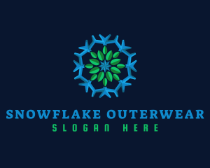 Snowflake Leaf Cooling logo design