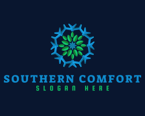 Snowflake Leaf Cooling logo design