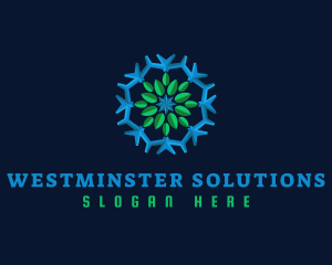 Snowflake Leaf Cooling logo design