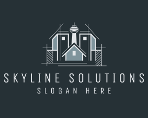 House Skyscraper Building  logo design